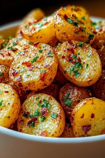 Delicious roasted baby potatoes seasoned perfectly for a flavorful side dish