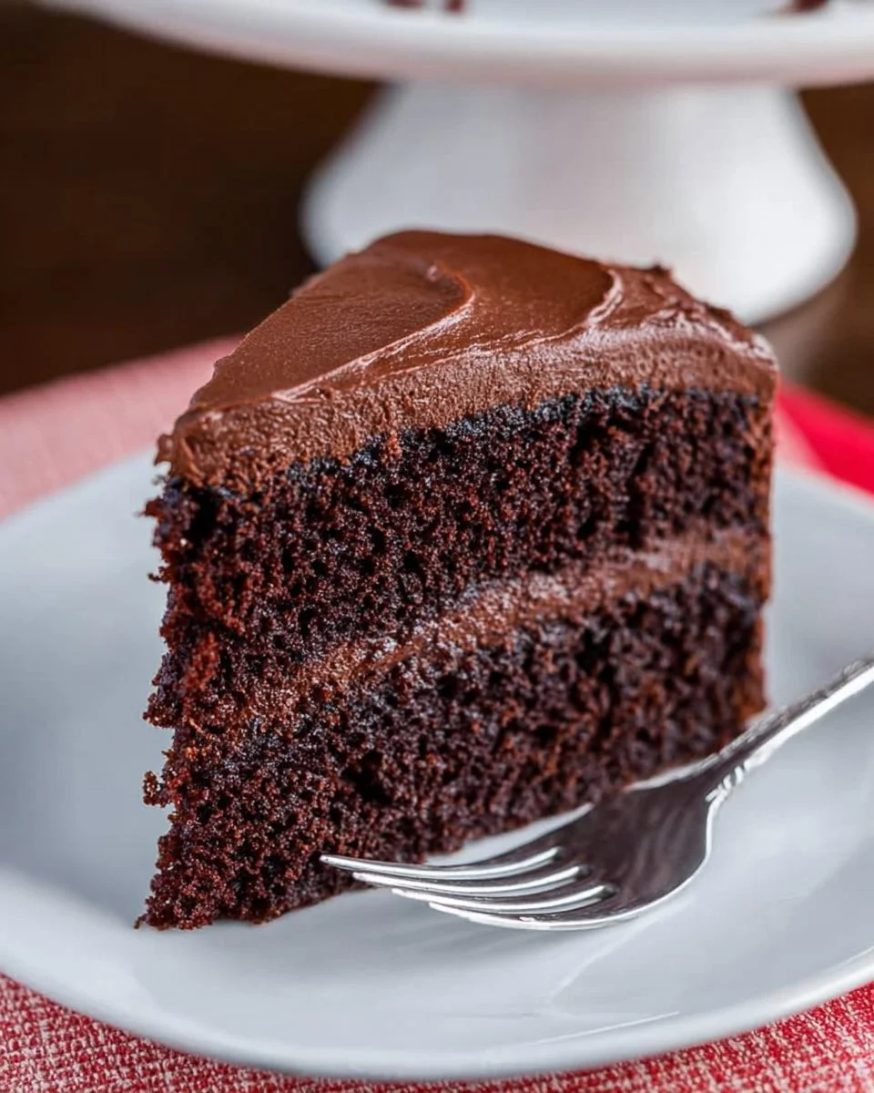 Homemade Chocolate Cake with Chocolate Frosting