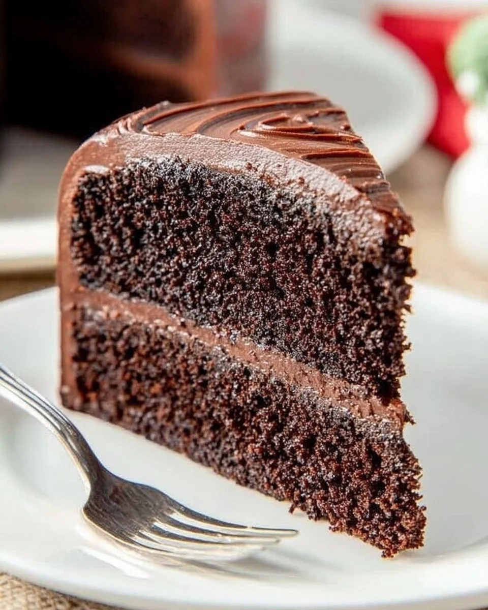 Homemade Chocolate Cake with Chocolate Frosting