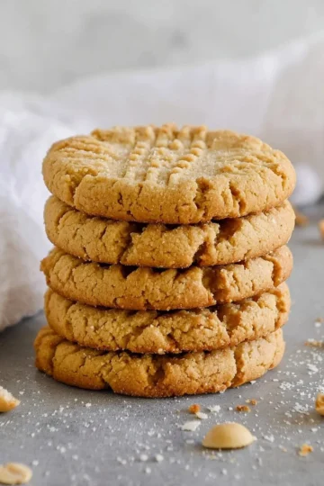 Delicious classic peanut butter cookies on a plate