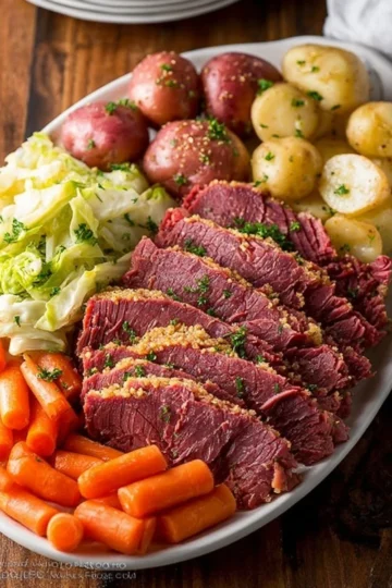 Delicious corned beef and cabbage served on a plate