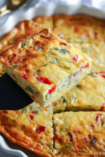 Delicious cottage cheese egg bake fresh out of the oven, a healthy breakfast option.