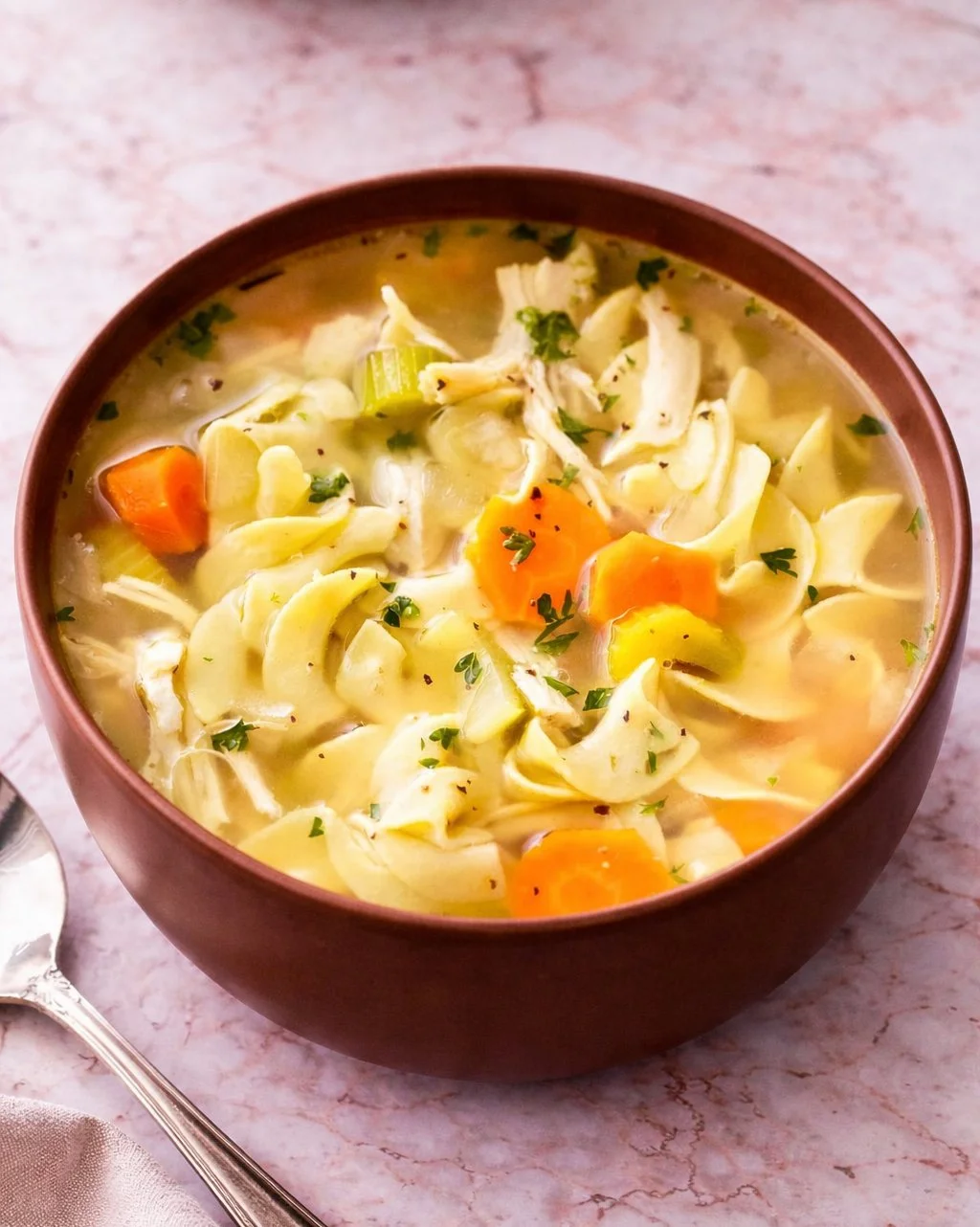Easy Chicken Noodle Soup with Egg Noodles