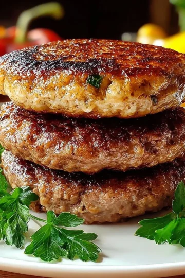 Delicious homemade turkey burgers on a grill with fresh toppings