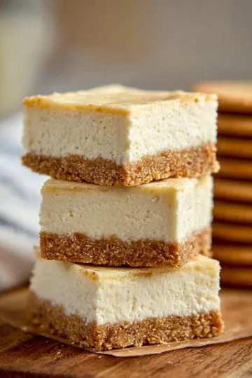 Delicious homemade cheesecake bars topped with fruit and whipped cream