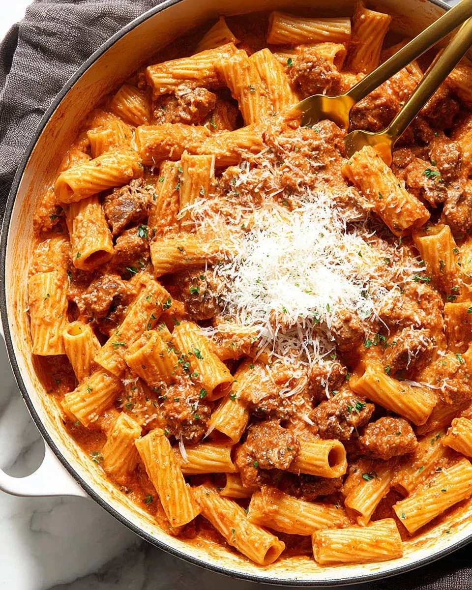 Creamy Sausage Rigatoni Pasta