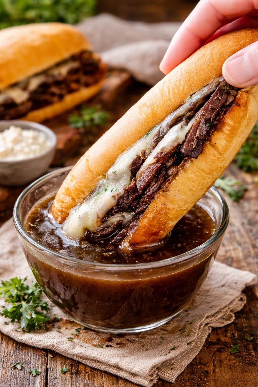 Crockpot French Dip Sandwich