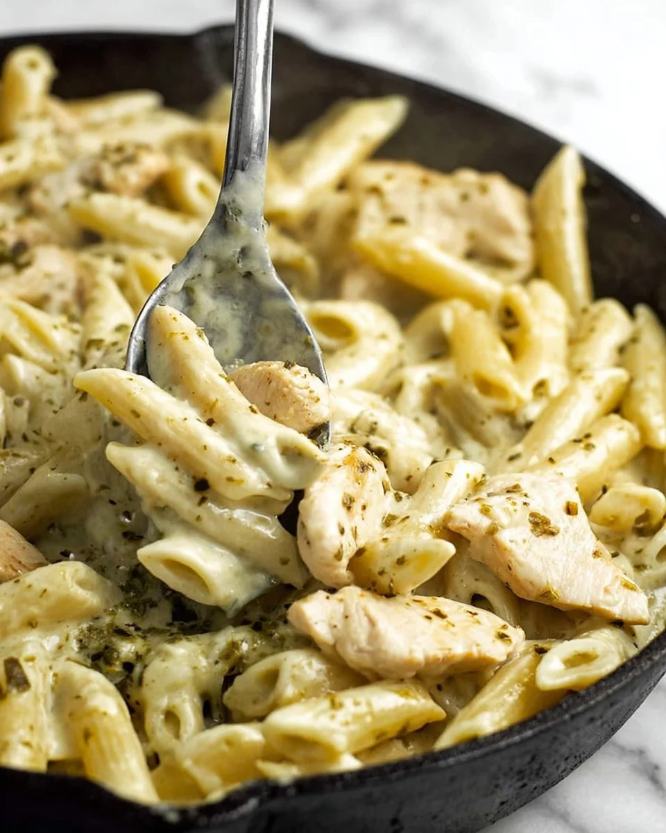 EASY CHICKEN PESTO PASTA