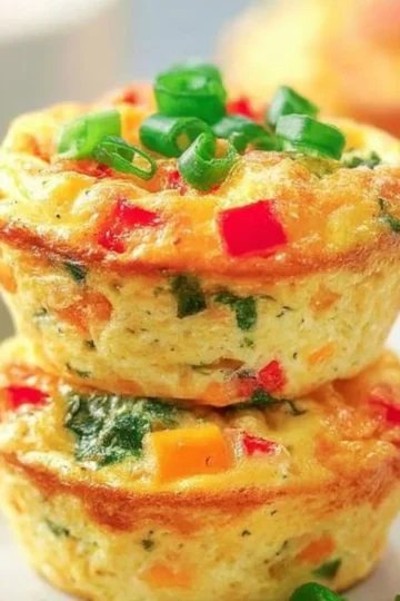 Delicious homemade egg muffins with vegetables and cheese