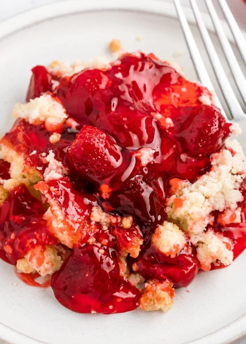 Strawberry Cheesecake Dump Cake