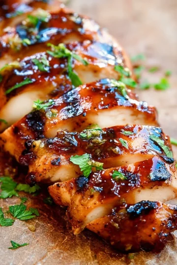 Delicious marinated chicken ready for grilling.